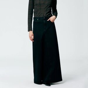 Tibi black denim Godet Maxi Skirt—NWOT